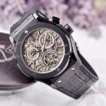 New Copy Hublot Classic Fusion Tourbillon Skeleton All Black watch 45mm